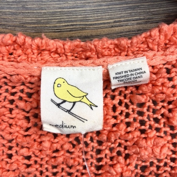 Anthropologie Yellow Bird Peaked Pointelle Sweater - Picture 7 of 8